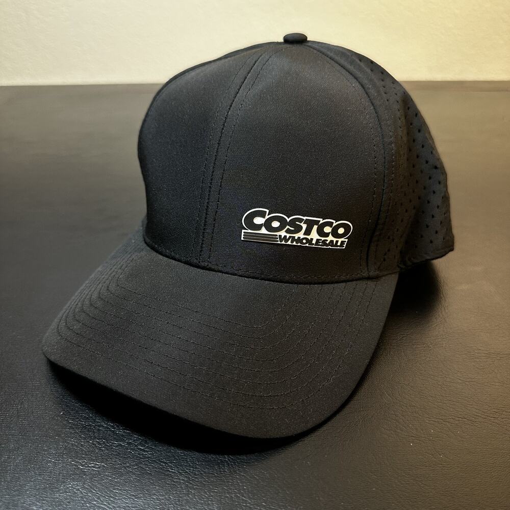 Costco Wholesale Hat Hot Dog Logo Cap Snap Back One Size Mens Black Mesh
